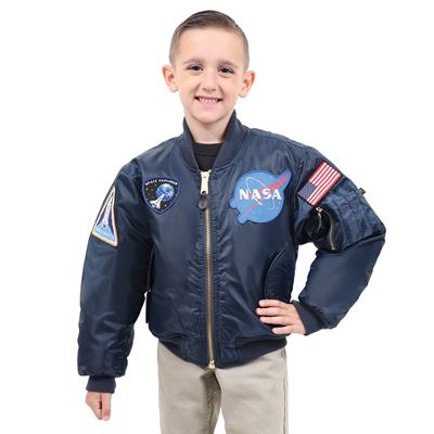 Giacca bomber per bambini NASA MA1 FLIGHT BLU