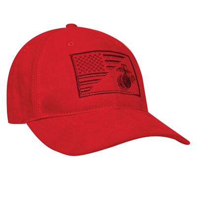 Cappellino con ricamo del logo USMC e bandiera americana ROSSO ROTHCO 71850 2
