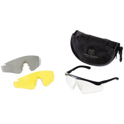 Occhiali tattici REVISION Sawfly Z87 con tre lenti montatura nera usati