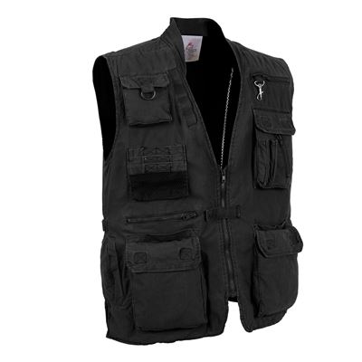 Gilet da pesca DELUXE SAFARI NERO ROTHCO 7575 3