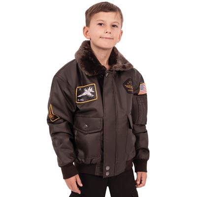 Giacca da bambino WWII AVIATOR FLIGHT MARRONE SCURO