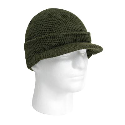 Cappellino GI con visiera US JEEP in lana VERDE