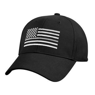 Cappellino con bandiera americana e linea argentata NERO