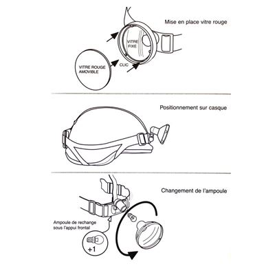 Lampada frontale alogena militare FRANCESE LAGO originale CCE Esercito francese 7979-25 9