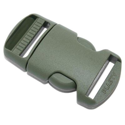 Fibbia/chiusura in plastica completa 25 mm VERDE