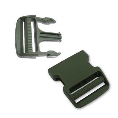 Fibbia/chiusura in plastica tipo S completa 50 mm VERDE