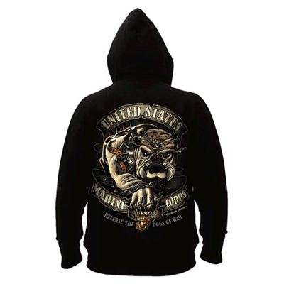 Felpa con cappuccio USMC BULLDOG NERA ROTHCO 80333 2