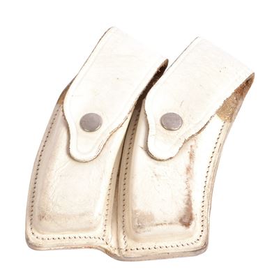 Custodia per 2 caricatori a pistola in pelle BIANCA usata