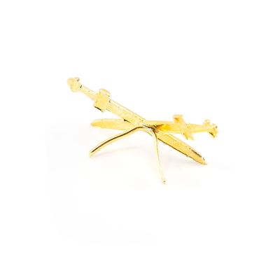 Distintivo con le spade incrociate dell'Esercito popolare cecoslovacco, originale dorato Esercito ceco 8065489-Z 2