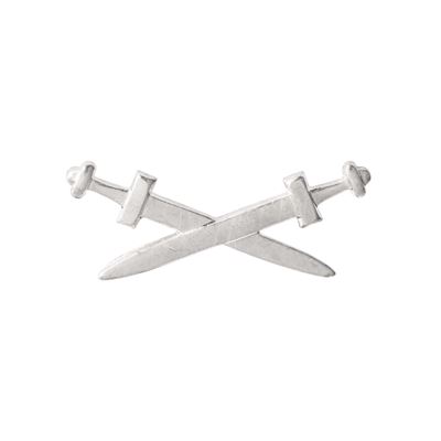 Distintivo con le spade incrociate dell'Esercito popolare cecoslovacco, originale in argento