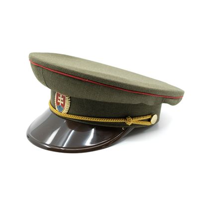 Cappellino SK distintivo dorato, visiera in plastica, linea rossa VERDE