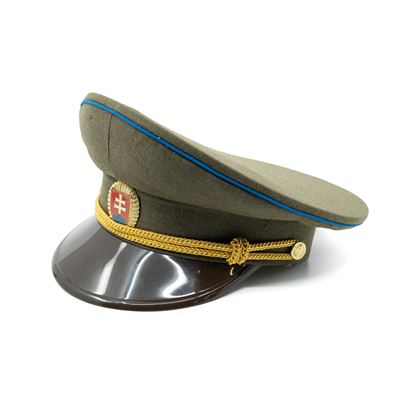 Cappellino da ufficiale SK distintivo dorato, visiera in plastica, linea blu VERDE