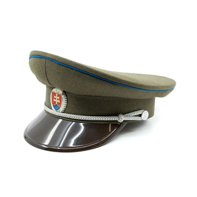 Cappellino da brigadiere SK distintivo argentato, visiera in plastica, linea blu VERDE