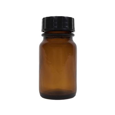 Flacone di vetro MARRONE da 60 ml con tappo di plastica nero