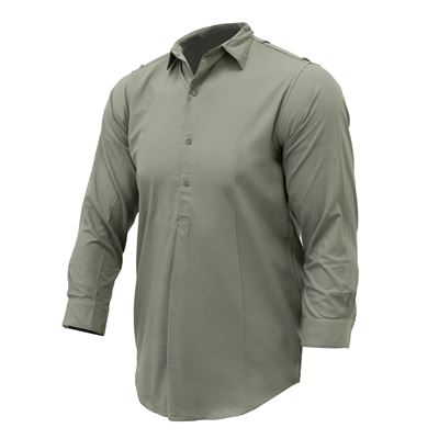 Camicia verde AČR modello 21 con chiusura a 3/4, liscia
