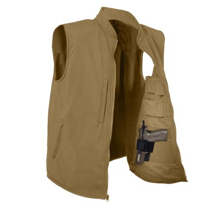 Gilet CONCEALED CARRY softshell COYOTE BROWN ROTHCO 86600 4