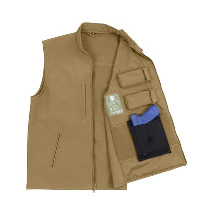 Gilet CONCEALED CARRY softshell COYOTE BROWN ROTHCO 86600 5