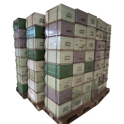 Cassa metallica di stoccaggio smussata 63 kg / 400×600×300 mm usata  871201 2