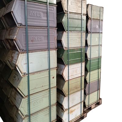 Cassa metallica di stoccaggio smussata 63 kg / 400×600×300 mm usata  871201 4