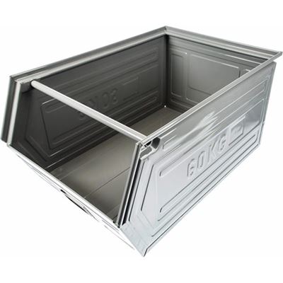 Cassa metallica di stoccaggio smussata 63 kg / 400×600×300 mm usata