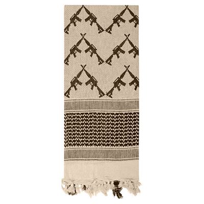 Sciarpa SHEMAGH CROSSED RIFLES 107 x 107 cm TAN