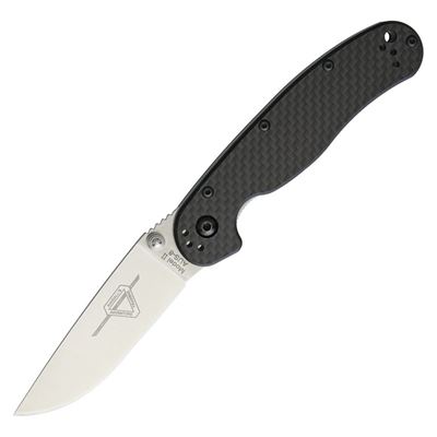 Coltello pieghevole RAT II con impugnatura in carbonio NERO