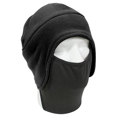 Cappello FLEECE con maschera in poliestere NERO