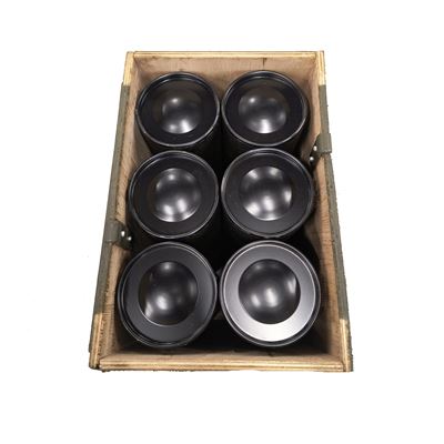 Cassa di legno per mine a frammentazione da 81 mm, comprese 6 cassette usate. Esercito ceco 8UN0321 4