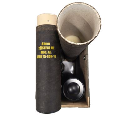 Cassa di legno per mine a frammentazione da 81 mm, comprese 6 cassette usate. Esercito ceco 8UN0321 3