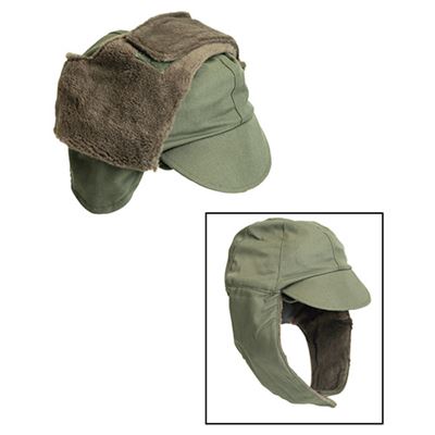 Cappello invernale OLANDESE con visiera e copriorecchie VERDE