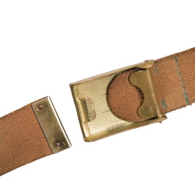 Opasek BW MARINE kalhotový kožený zlatá spona ČERNÝ použitý Bundeswehr 91310103 2