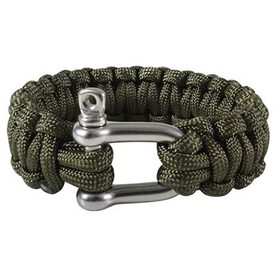Bracciale SURVIVAL PARACORD D-SHACKLE VERDE
