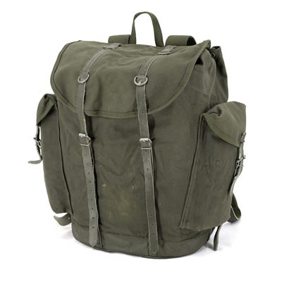 Zaino BW da montagna OLD VERDE cinturini in pelle originali usati