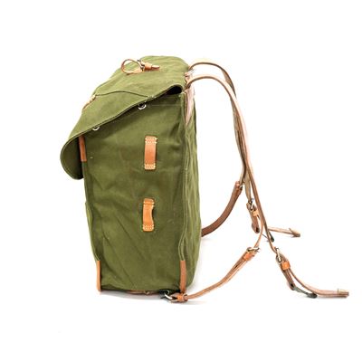 Zaino rumeno in tela con cinghie in pelle usato Esercito rumeno 91406620 4