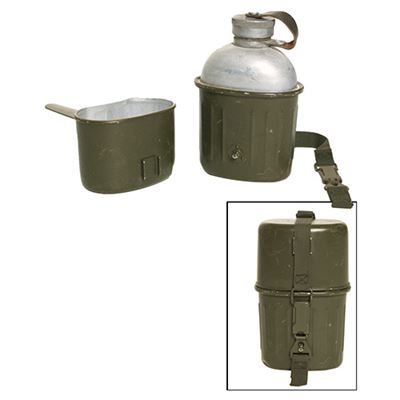 Bottiglia da campo BW 3 pezzi VERDE usata