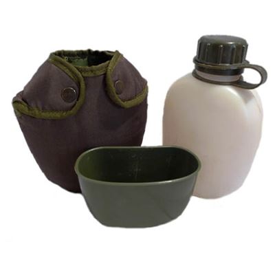 Bottiglia da campo norvegese da 1 litro con involucro e beccuccio usata Esercito norvegese 91452100 3