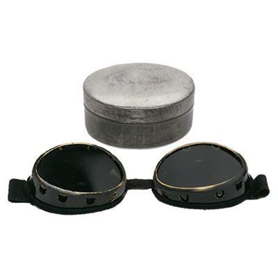 Occhiali svizzeri da ghiacciaio con custodia usati