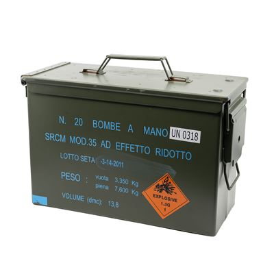 Cassa italiana per munizioni in metallo BMI 34x23x14 usata