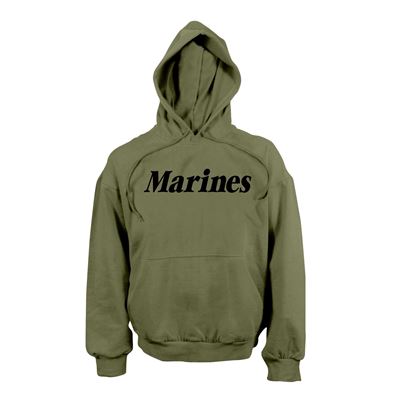 Felpa con cappuccio US MARINES VERDE