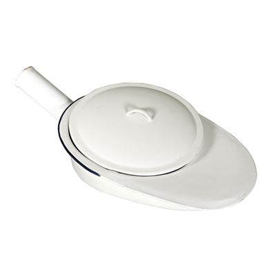 Ciotola ospedaliera smaltata con coperchio