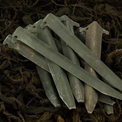 Picchetti da tenda originali USA in alluminio set da 10 pezzi VERDI usati Esercito americano 91895401 2