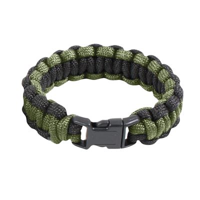 Bracciale SURVIVAL PARACORD OLIVA-NERO