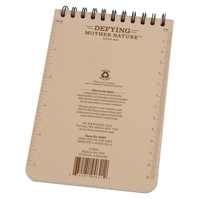Blocco a spirale impermeabile Notebook TOP-SPIRAL 4x6" DESERT RITE IN THE RAIN RR-946T 4