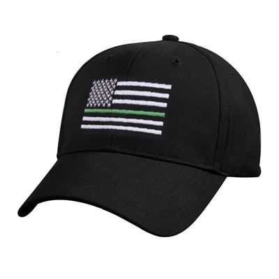 Cappellino con bandiera americana e linea verde NERO
