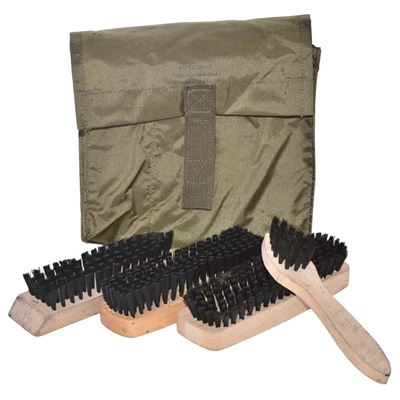 Set di spazzole per la cura delle scarpe BW tasca con chiusura in velcro usato Bundeswehr 9620301 2