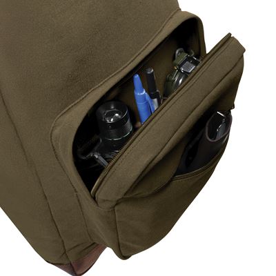 Zaino VINTAGE TEARDROP elementi in pelle VERDE ROTHCO 9666 7