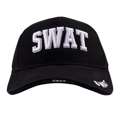 Cappellino da baseball DELUXE con ricamo SWAT NERO ROTHCO 9722 3