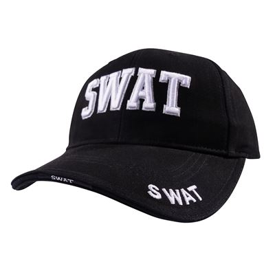 Cappellino da baseball DELUXE con ricamo SWAT NERO