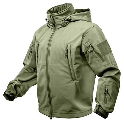 Giacca TACTICAL con cappuccio softshell VERDE