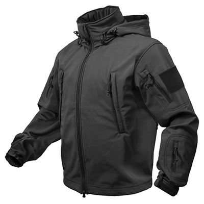 Giacca TACTICAL con cappuccio softshell NERA